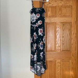 Maurices Black Floral High Low Dress